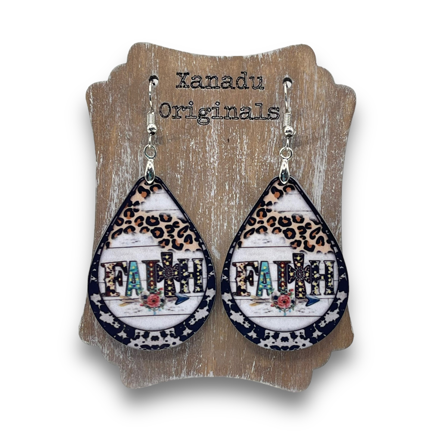 Faith Leopard Teardrop Earrings