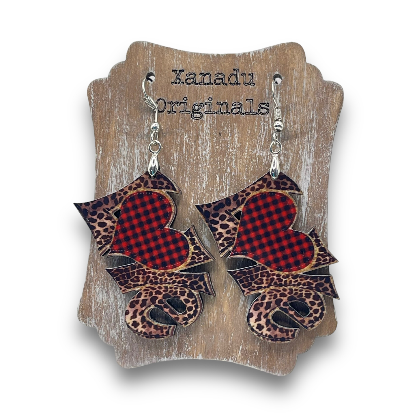 Love Red Heart Shaped Earrings