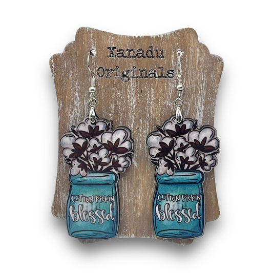 Cotton Pickin Blessed Earrings