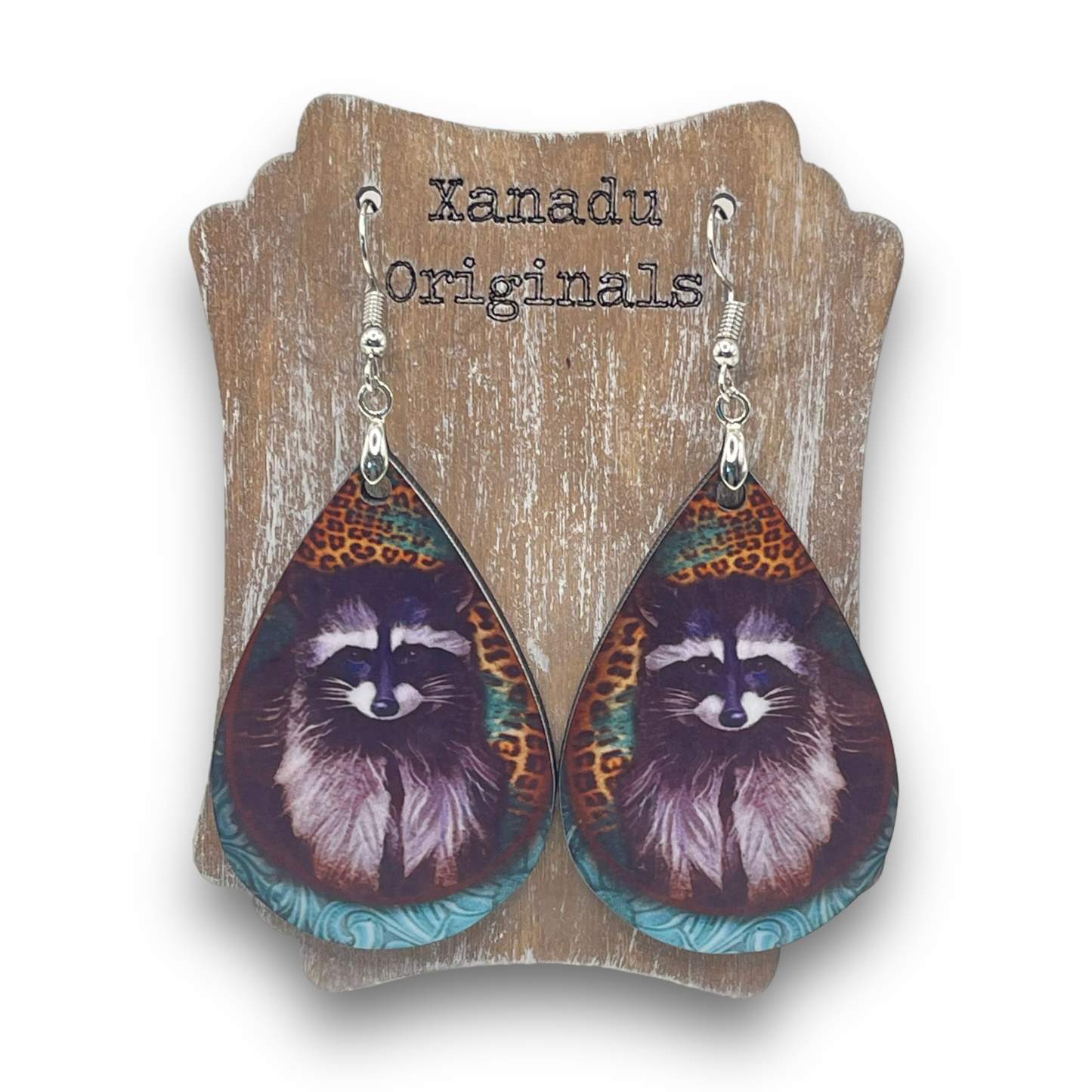 Racoon Teardrop Earrings