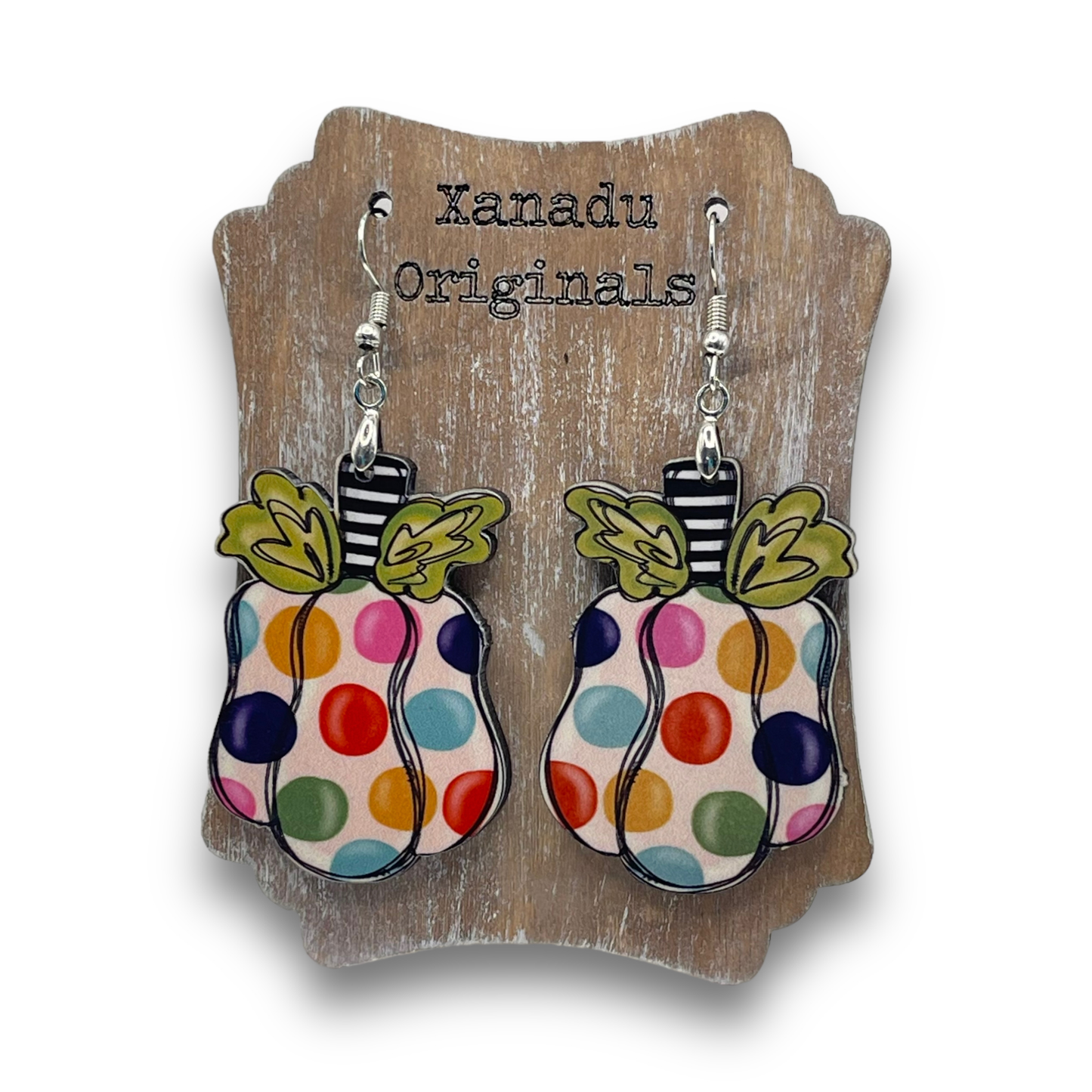 Polka Dot Pumpkin Earrings