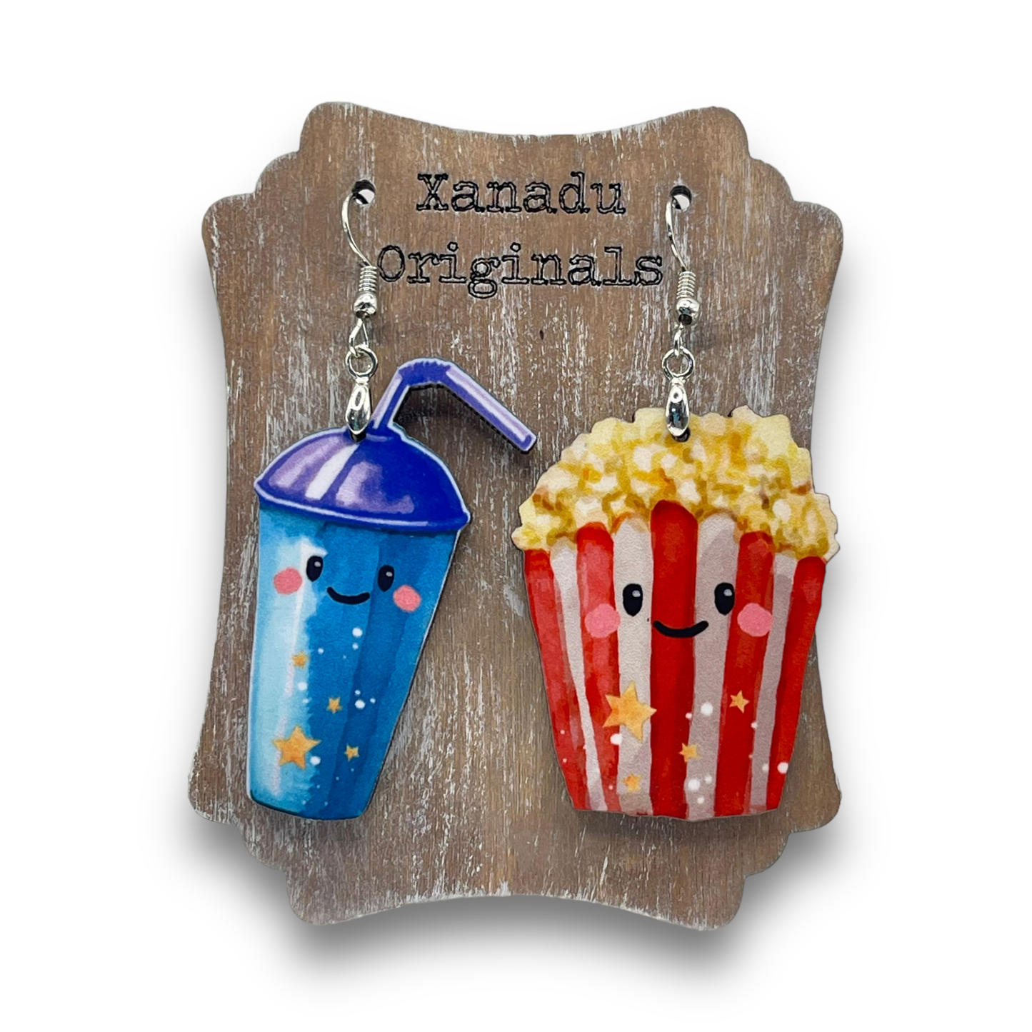 Soda and Popcorn Shaped Earrings