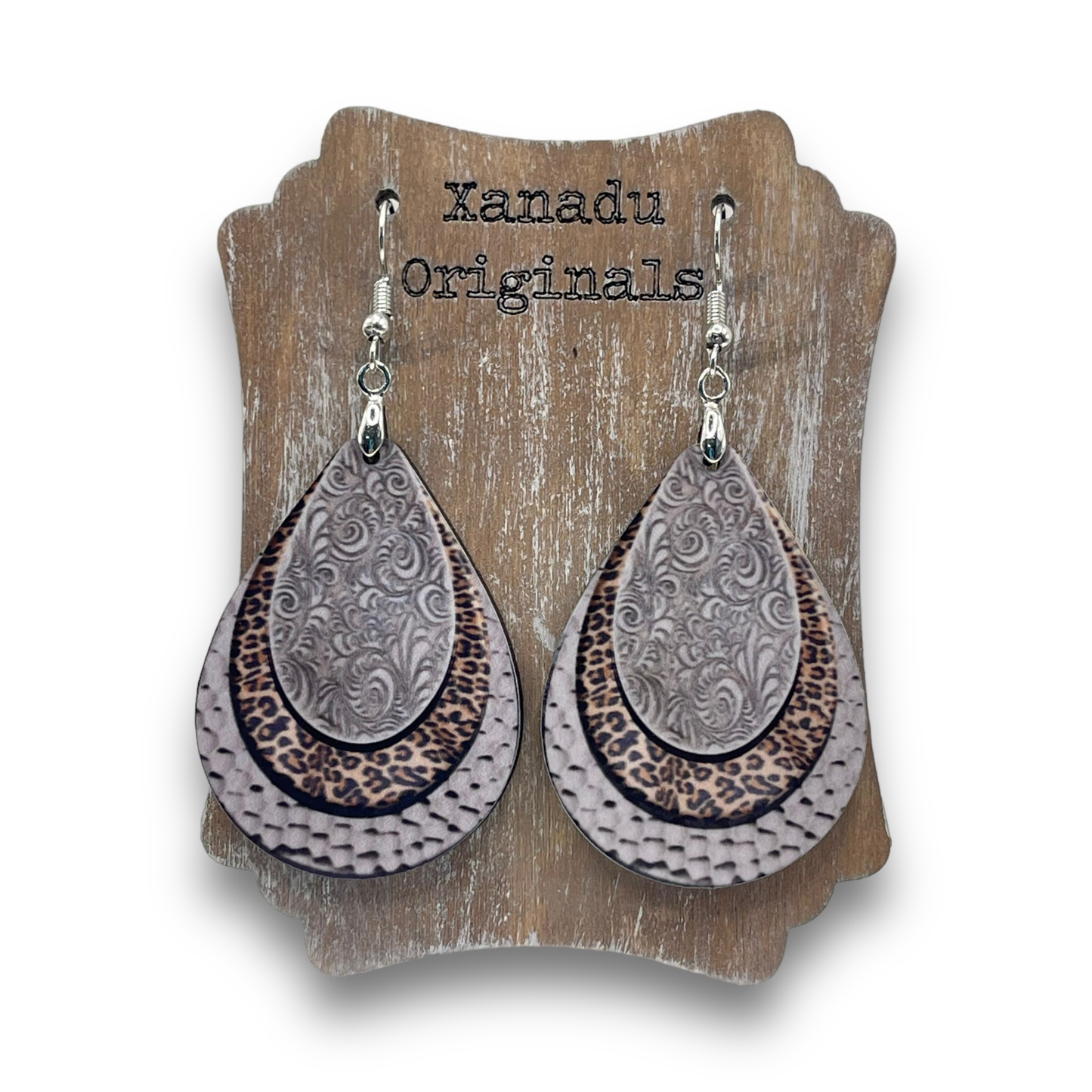 Silver Trio Teardrop Earrings