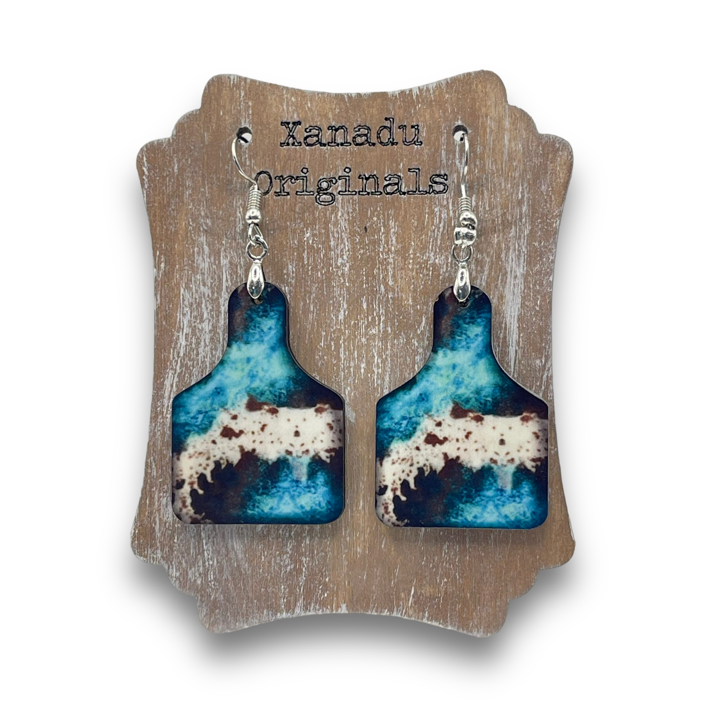 Cowhide Cowtag Earrings