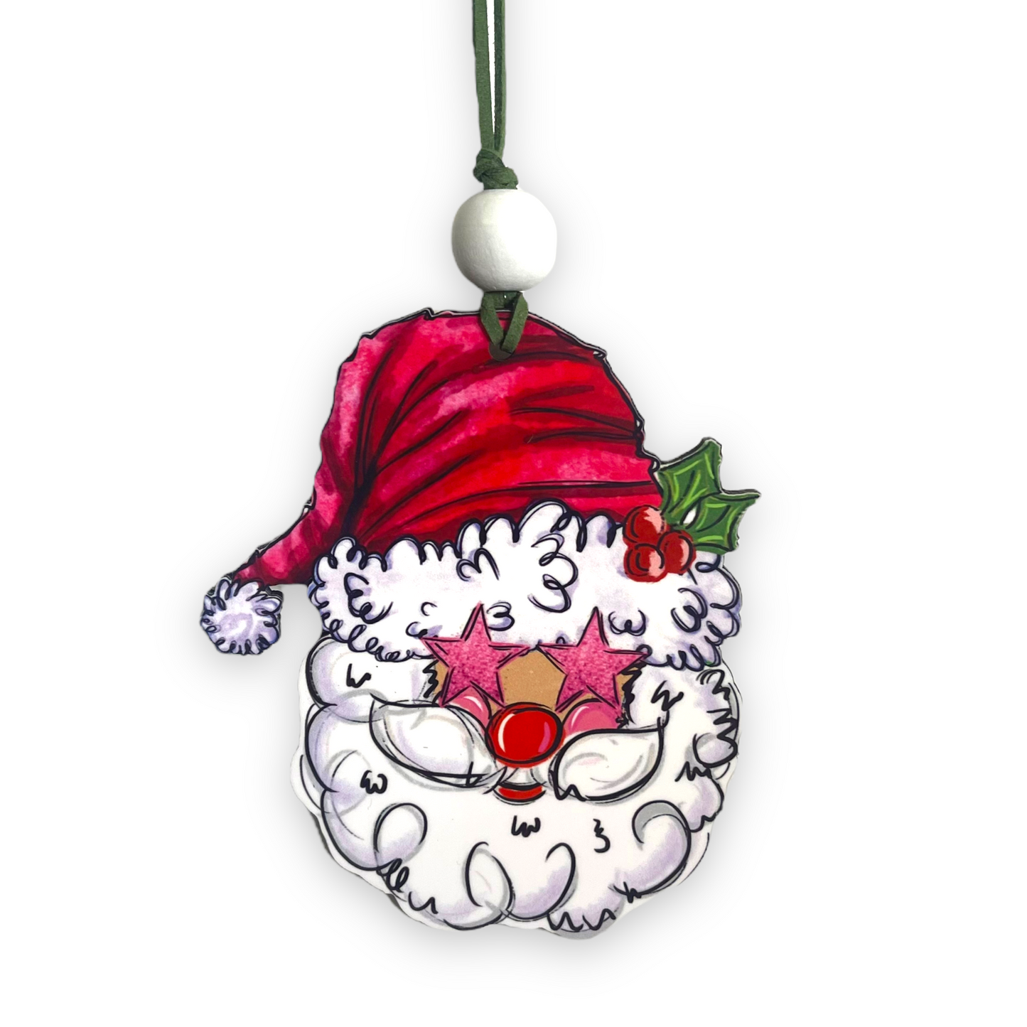 Preppy Santa Ornament