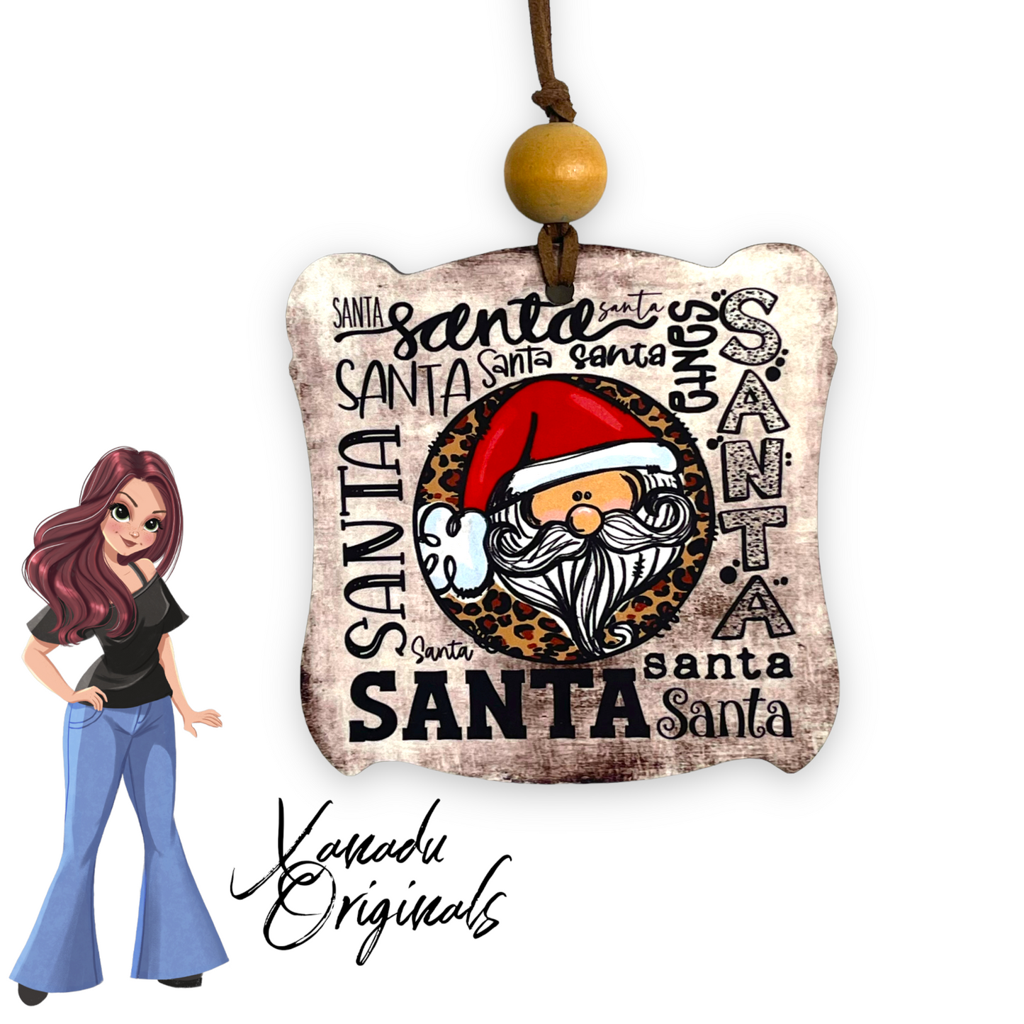 Santa Word Ornament