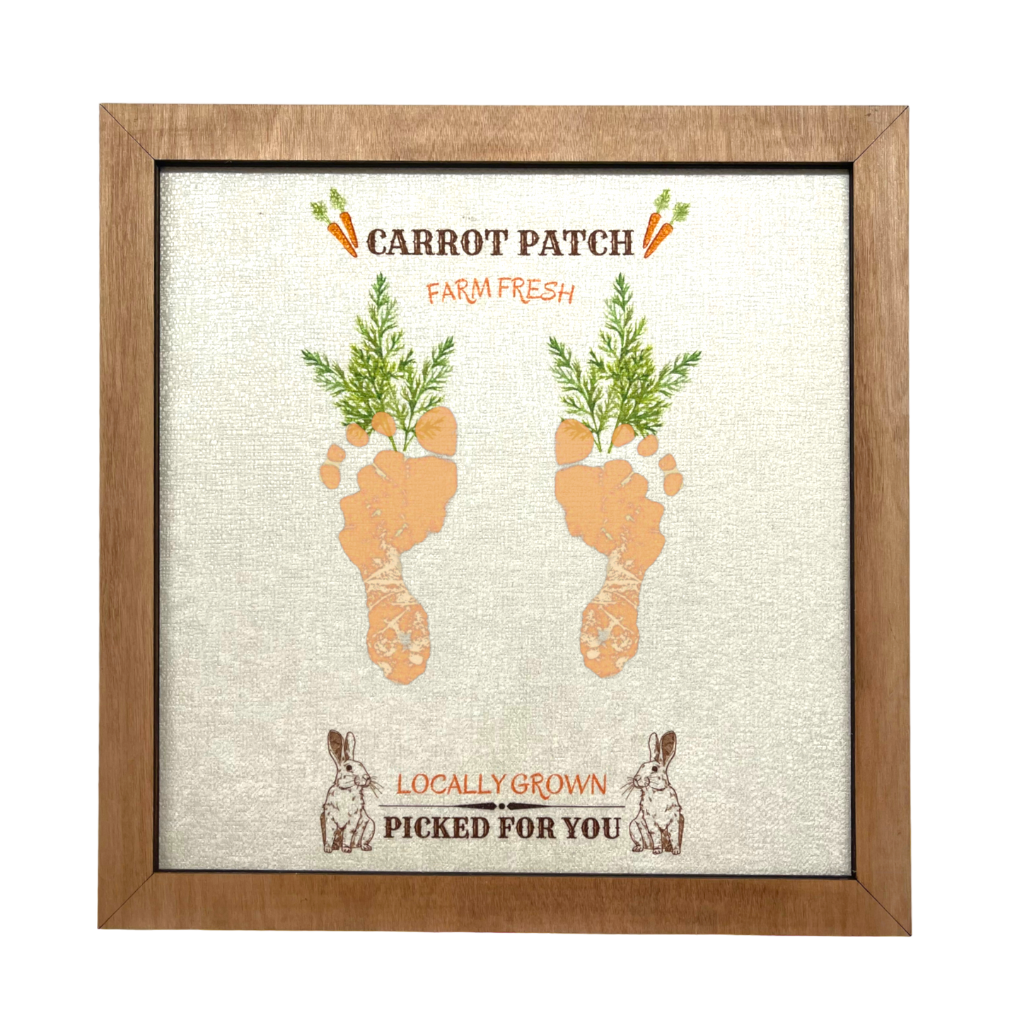 Carrot Patch Custom Framed Footprint Flower Art