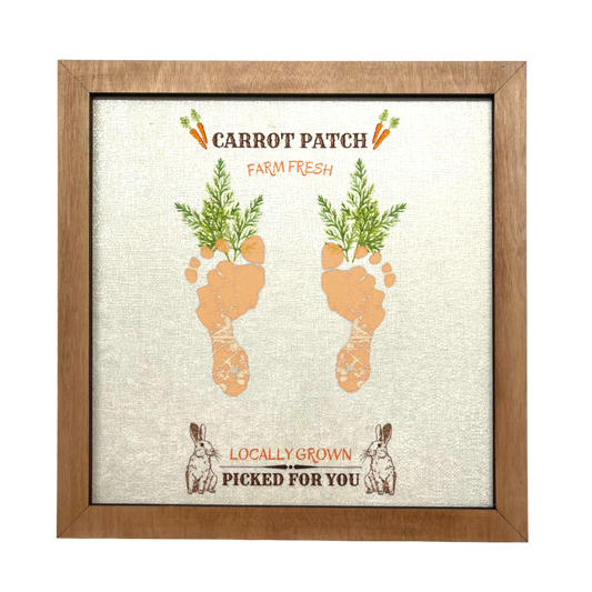 Carrot Patch Custom Framed Footprint Flower Art