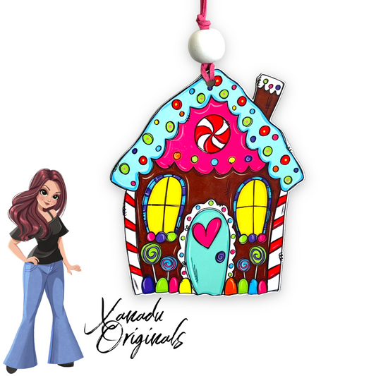 Bright Gingerbread House Ornament