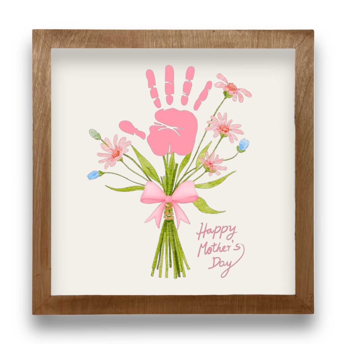 Mothers Day Custom Framed Handprint Flower Art