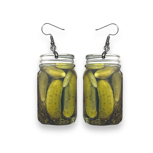 Dill Pickle Jar Earrings