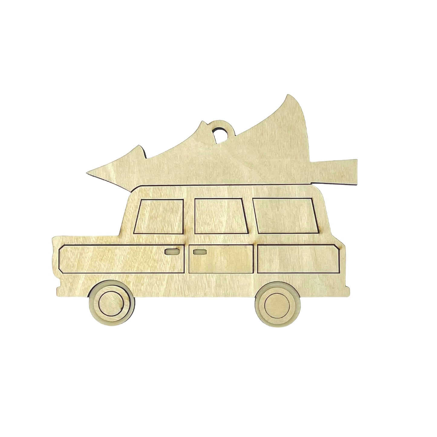 Family Truck Christmas Ornament Wood Blank Kit | DIY