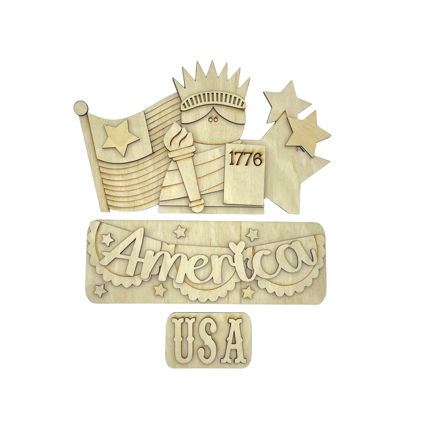 Lady Liberty Interchangeable Wood Sign | DIY