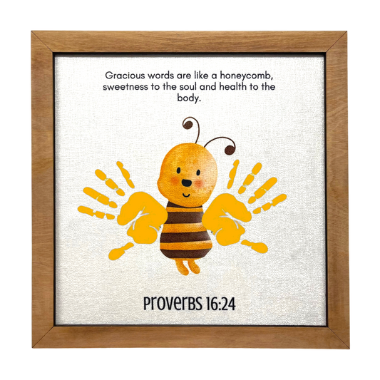 Bee Custom Framed Handprint Flower Art