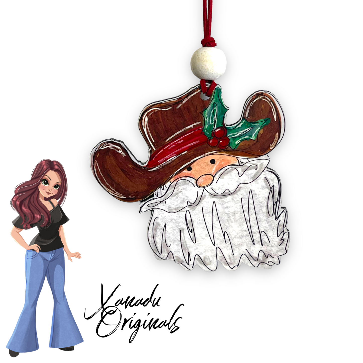 Cowboy Santa Ornament