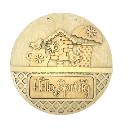 Hello Spring Interchangeable Wood Sign | DIY