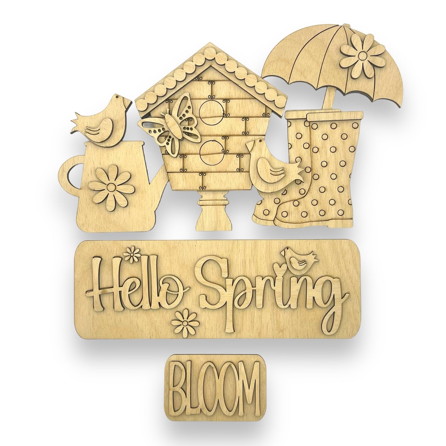 Hello Spring Interchangeable Wood Sign | DIY