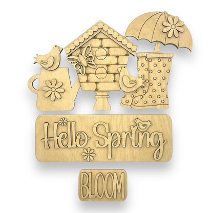 Hello Spring Interchangeable Wood Sign | DIY