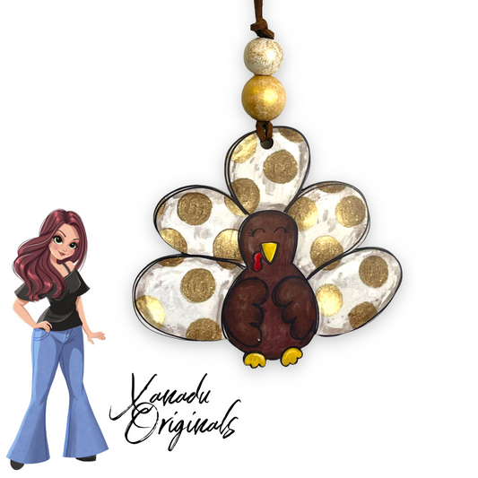 Golden Dot Turkey Ornament